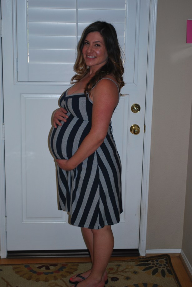 9 months pregnant with Ally (40lbs)